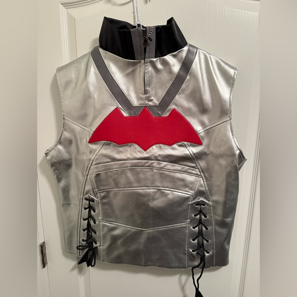 Laverapelle Men’s Faux Leather Batman Cosplay Costume Vest - Size Large